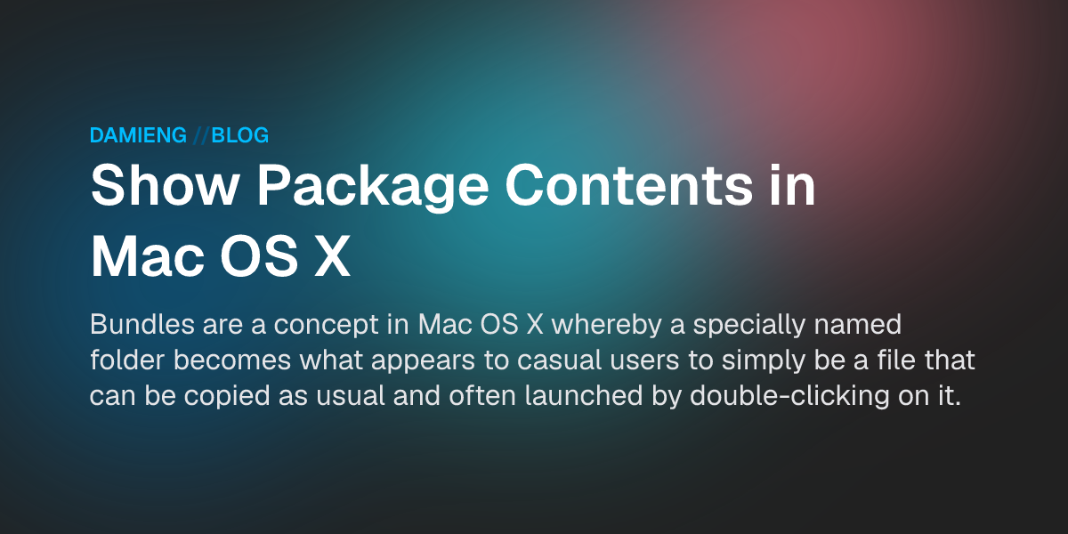 Show Package Contents in Mac OS X - DamienG