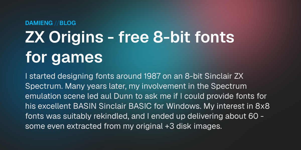 ZX Origins - free 8-bit fonts for games - DamienG