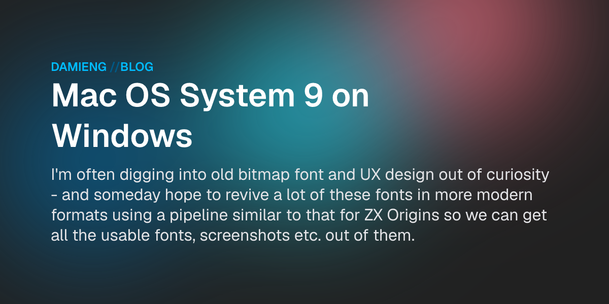 Mac OS System 9 on Windows - DamienG